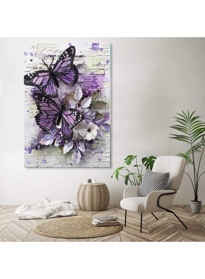 ChicAbode 5D Butterfly Diamond Painting Kit, Full Drill Diamond Art Kit, Point Drill By Number, Easy To Use, for Adults and Kids, Gem Dots Pictures by Numbers Plants Art Craft Decoration, Gift, 30x40 cm - Image 4